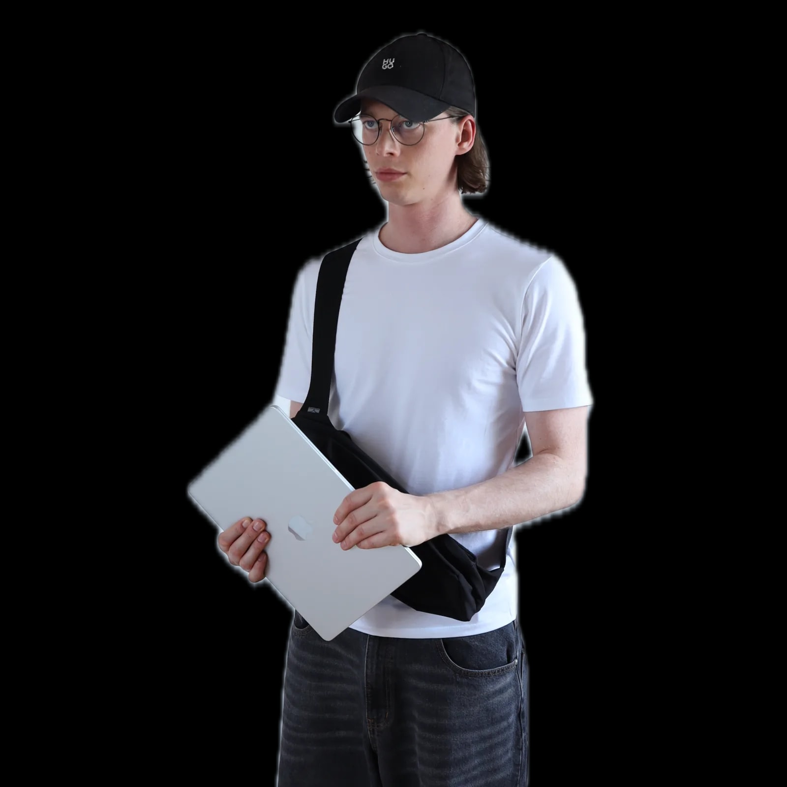 Kandy Bag holding a laptop, charger and water bottle